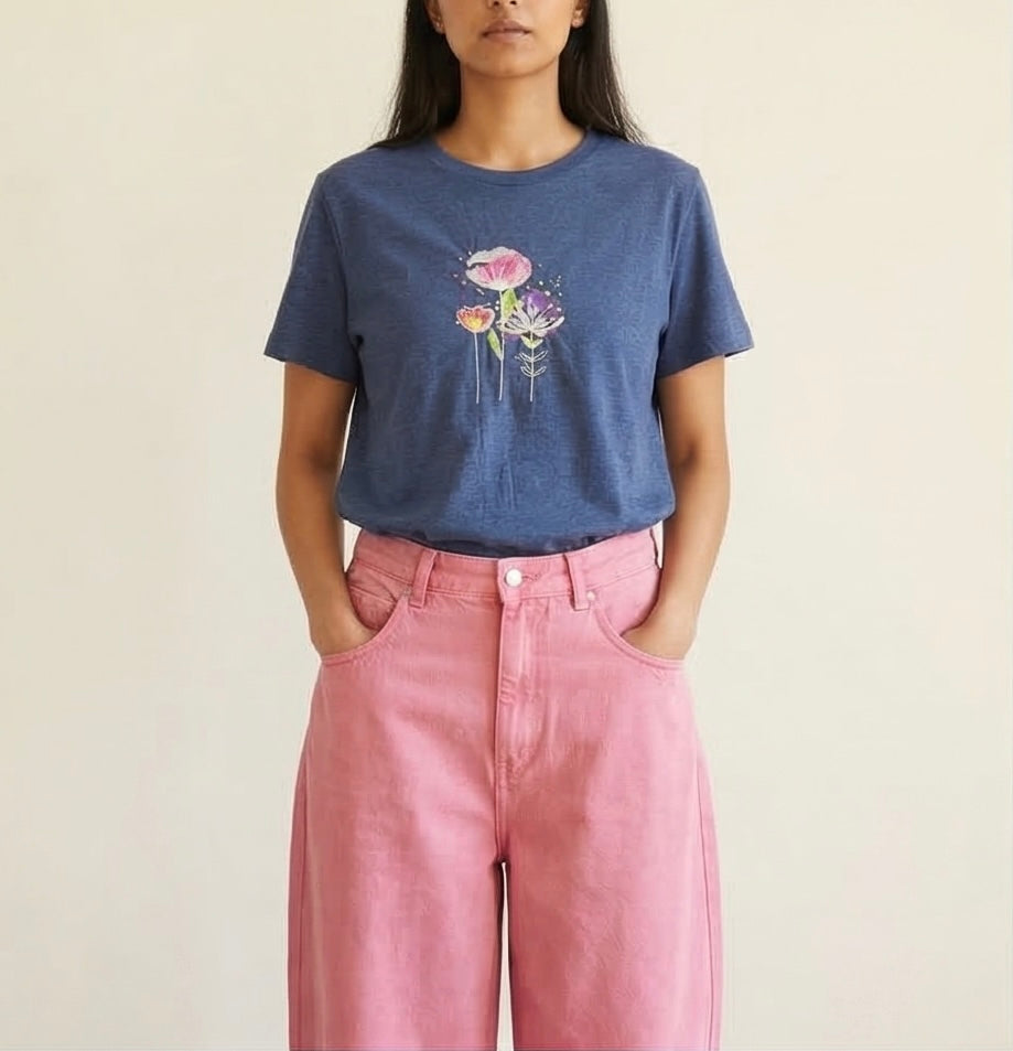 TRICOU BRODAT - Flori Abstracte