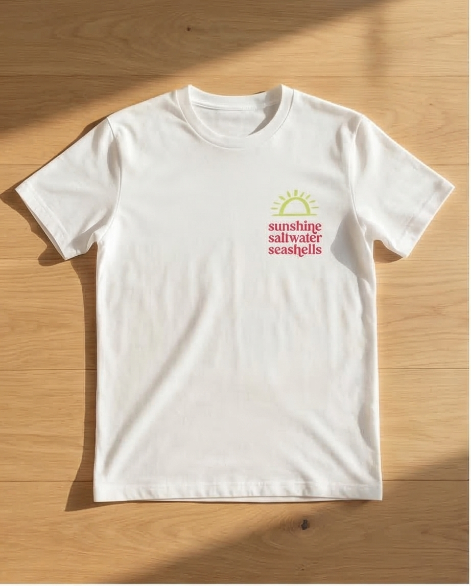 TRICOU IMPRIMAT - Grafica Sunshine, Saltwater, Seashells