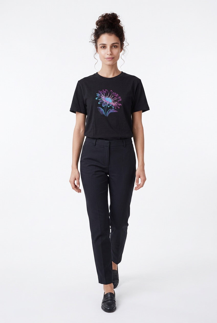 TRICOU BRODAT Negru - Margareta