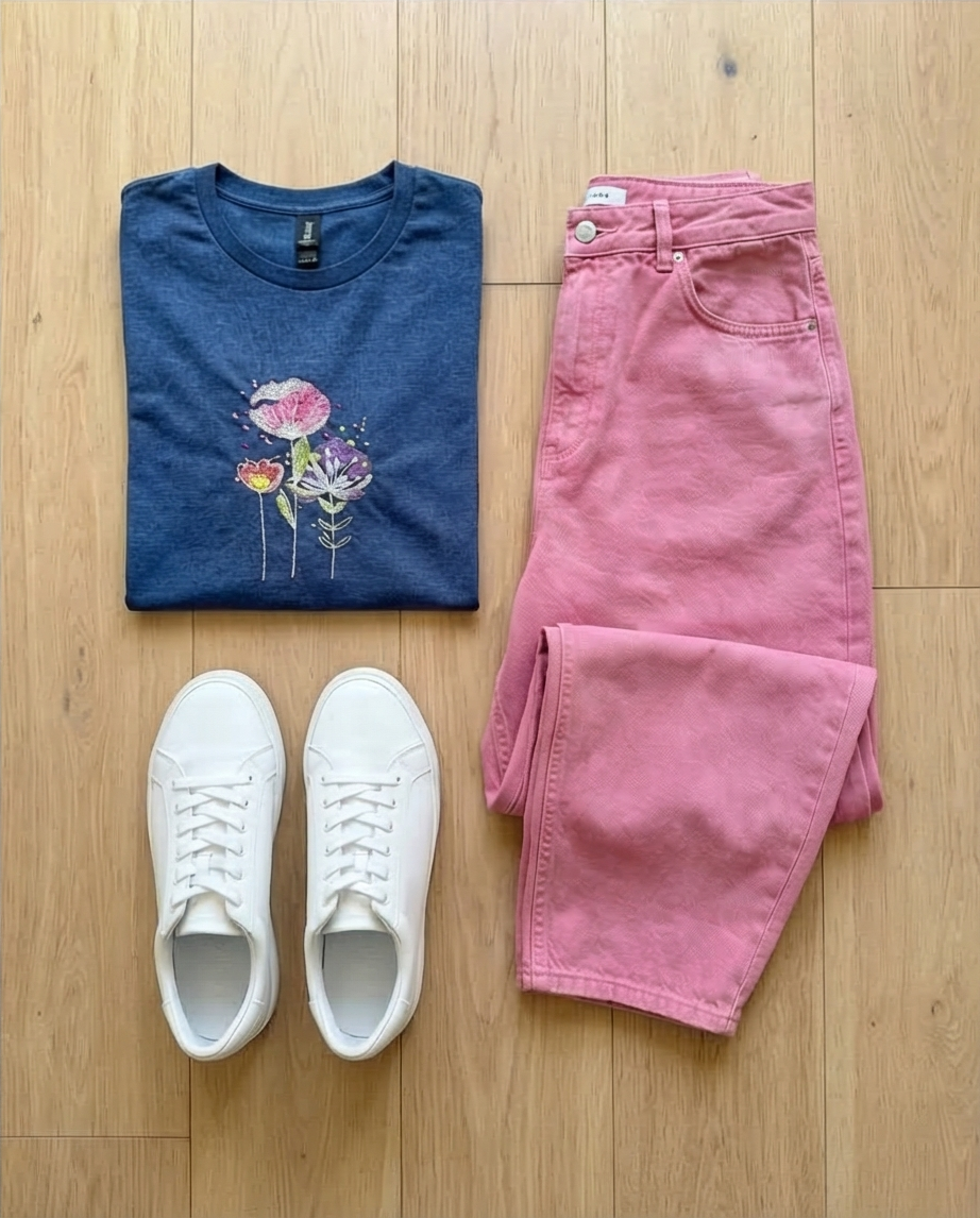 TRICOU BRODAT - Flori Abstracte