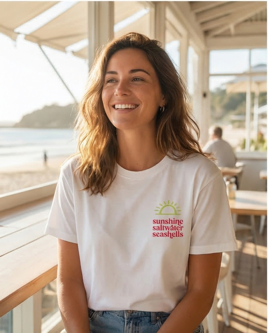 TRICOU IMPRIMAT - Grafica Sunshine, Saltwater, Seashells